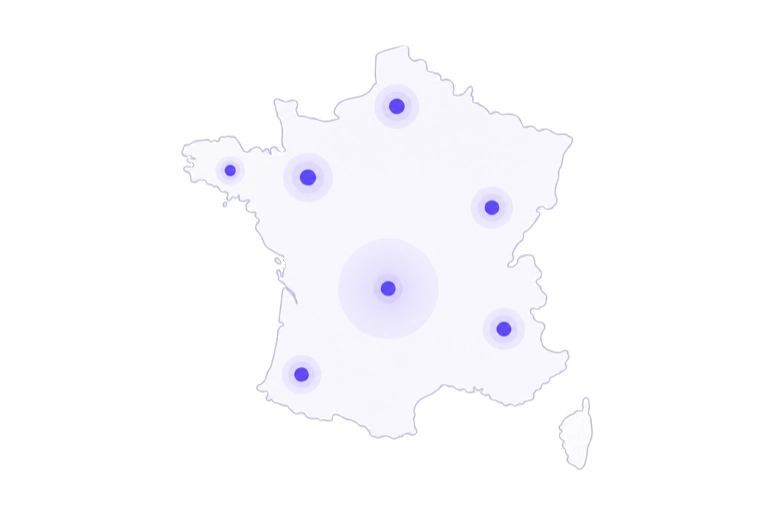 Carte de France, implantation et visites clients - Garbi by Agence Web OSC